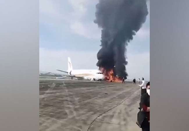 Tibet Airlines plane skids off runway in China, 40 injured in fire