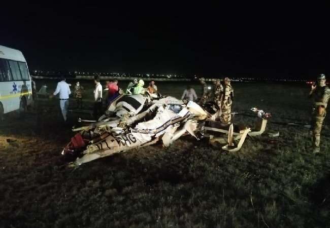 Helicopter crash at the airport in Raipur